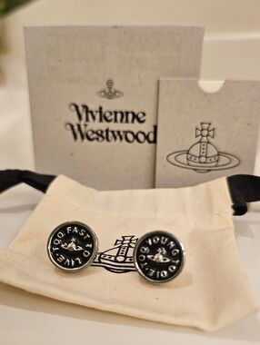 Vivienne Westwood Black Enamel Earrings